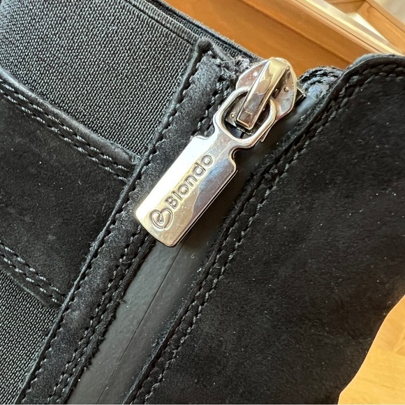 BLONDO DANIKA BLACK NUBUCK BOOTS 7M WATERPROOF ANKLE ZIP LUG SOLE EDGY CASUAL - Picture 9 of 13